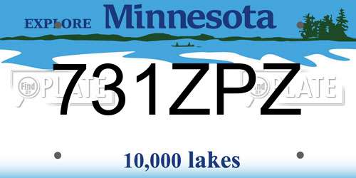 731ZPZ Minnesota License Plate