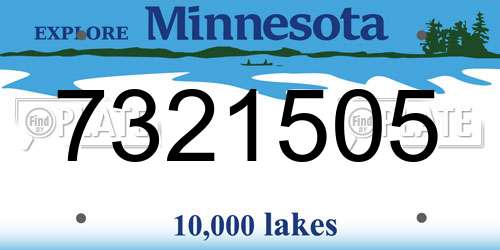7321505 Minnesota License Plate