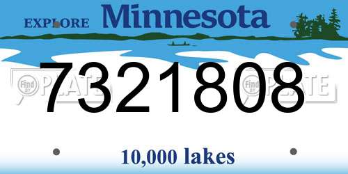7321808 Minnesota License Plate