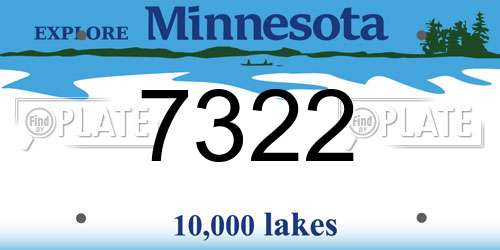 7322 Minnesota License Plate