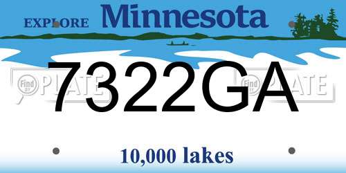 7322GA Minnesota License Plate