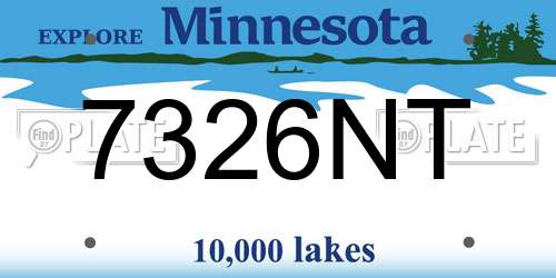 7326NT Minnesota License Plate