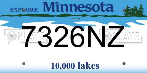 7326NZ Minnesota License Plate