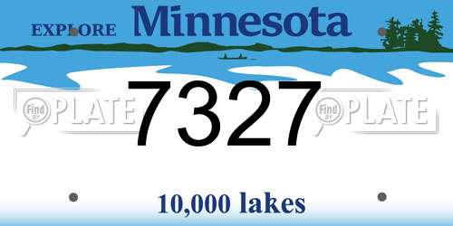 7327 Minnesota License Plate