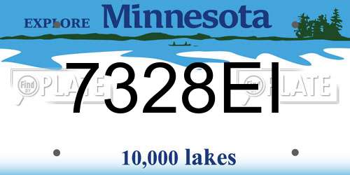 7328EI Minnesota License Plate
