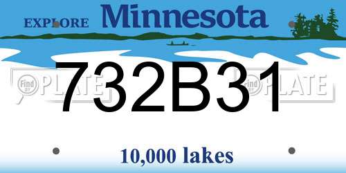732B31 Minnesota License Plate