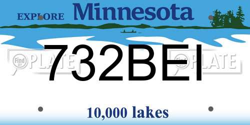 732BEI Minnesota License Plate
