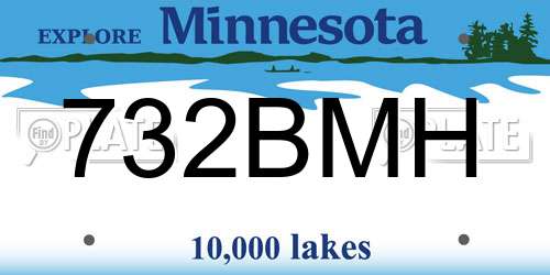 732BMH Minnesota License Plate