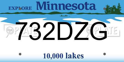 732DZG Minnesota License Plate