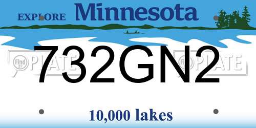 732GN2 Minnesota License Plate