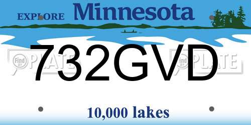 732GVD Minnesota License Plate