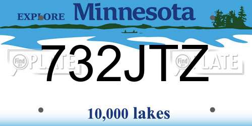 732JTZ Minnesota License Plate