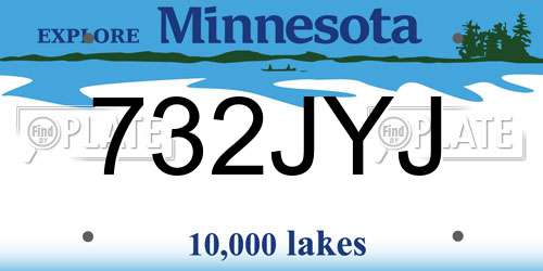 732JYJ Minnesota License Plate