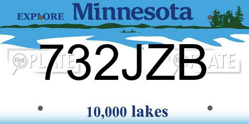 732JZB Minnesota License Plate