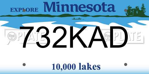 732KAD Minnesota License Plate