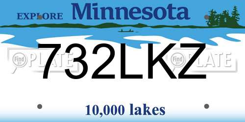 732LKZ Minnesota License Plate