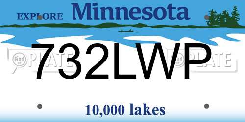 732LWP Minnesota License Plate