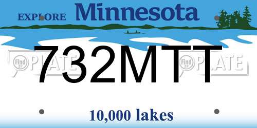 732MTT Minnesota License Plate