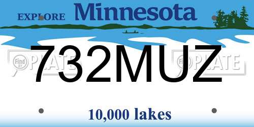732MUZ Minnesota License Plate