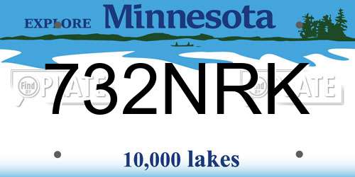732NRK Minnesota License Plate