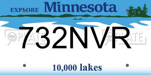 732NVR Minnesota License Plate