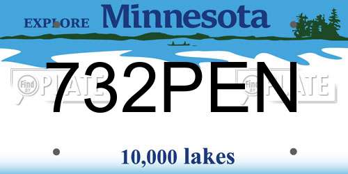 732PEN Minnesota License Plate