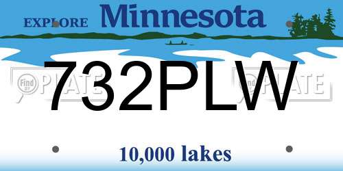 732PLW Minnesota License Plate