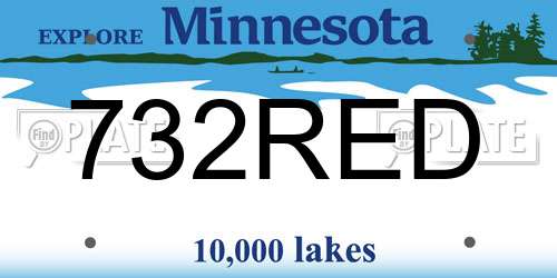 732RED Minnesota License Plate