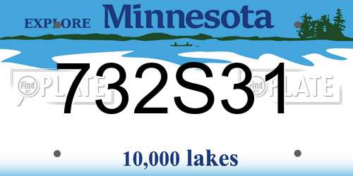732S31 Minnesota License Plate