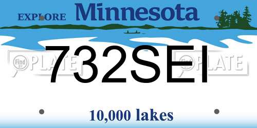 732SEI Minnesota License Plate