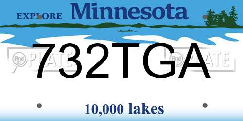 732TGA Minnesota License Plate