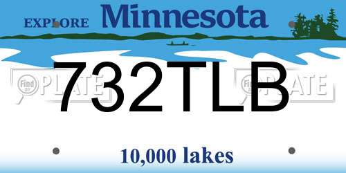 732TLB Minnesota License Plate