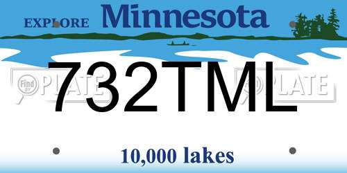 732TML Minnesota License Plate