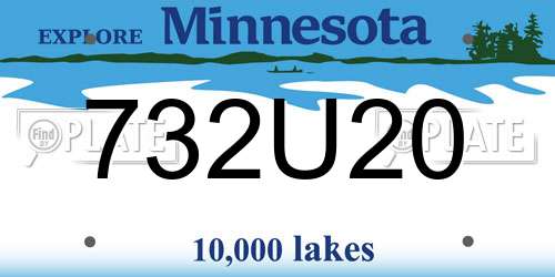 732U20 Minnesota License Plate