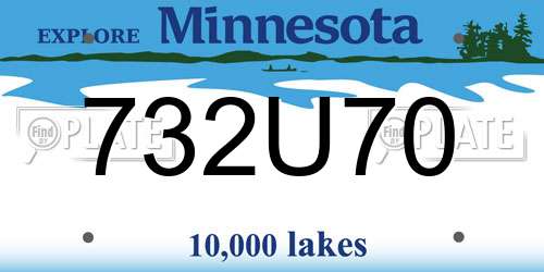 732U70 Minnesota License Plate