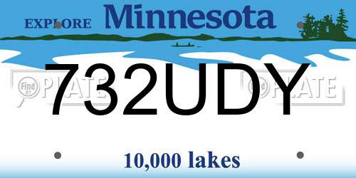 732UDY Minnesota License Plate
