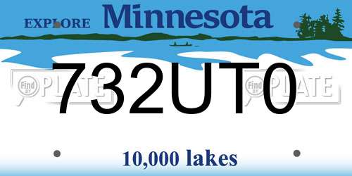 732UT0 Minnesota License Plate