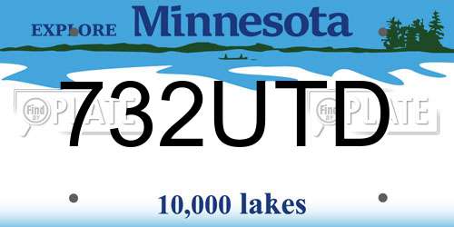 732UTD Minnesota License Plate