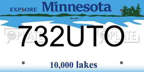 732UTO Minnesota License Plate
