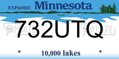 732UTQ Minnesota License Plate