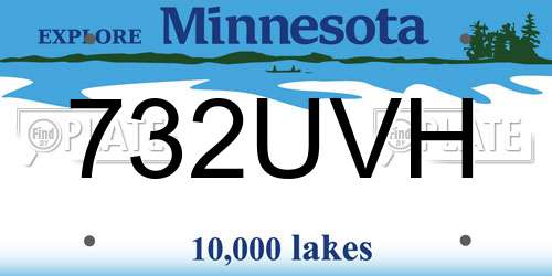 732UVH Minnesota License Plate