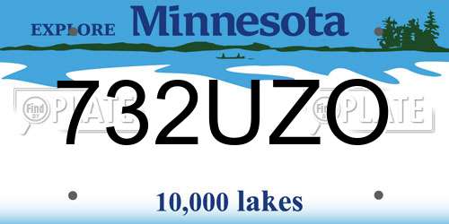 732UZO Minnesota License Plate