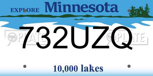 732UZQ Minnesota License Plate