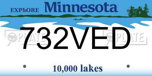 732VED Minnesota License Plate