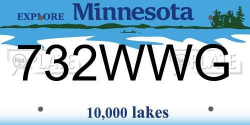 732WWG Minnesota License Plate