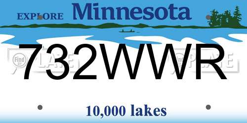 732WWR Minnesota License Plate