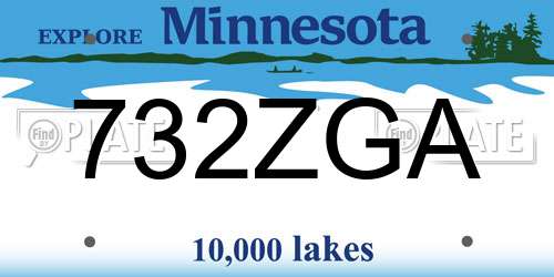 732ZGA Minnesota License Plate