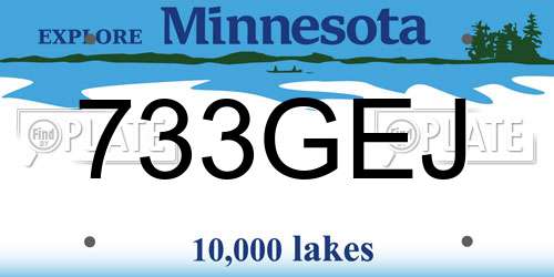 733GEJ Minnesota License Plate