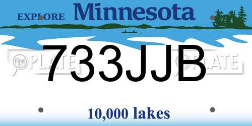 733JJB Minnesota License Plate