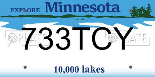 733TCY Minnesota License Plate